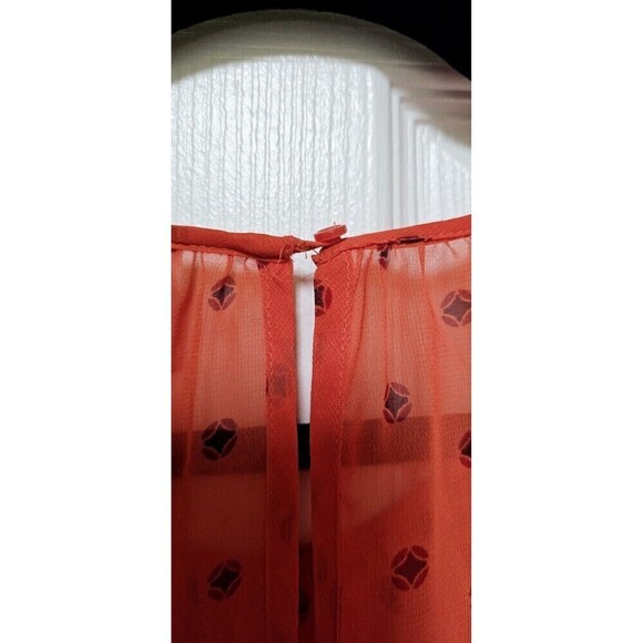 OLD NAVY Sheer Orange Long Sleeve Pullover Women Shirt (M) - Picture 5 of 5